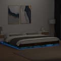 Miniatyrbillede 4 af 11: vidaXL sengeramme med LED-lys 180x200 cm konstrueret træ røget eg