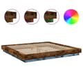 Miniatyrbillede 8 af 11: vidaXL sengeramme med LED-lys 180x200 cm konstrueret træ røget eg
