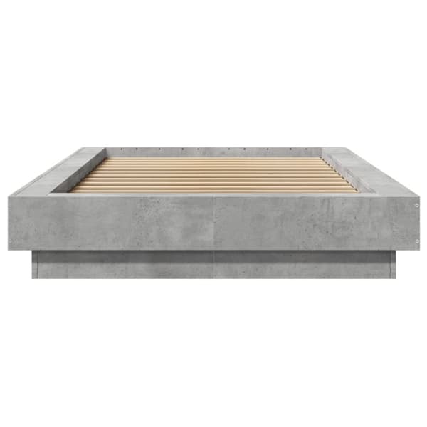 vidaXL Sengeramme med LED-lys betonggrå 90x190 cm konstruert tre