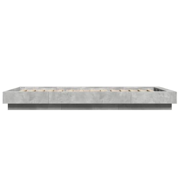 vidaXL Sengeramme med LED-lys betonggrå 90x190 cm konstruert tre
