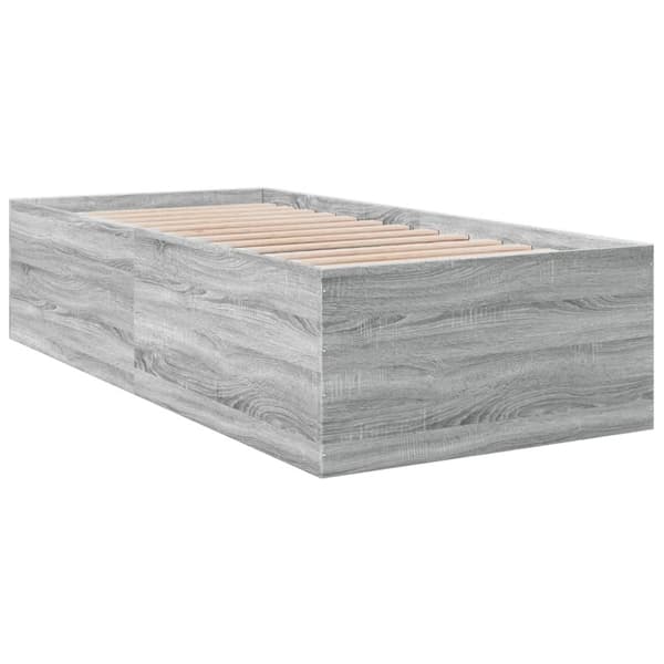 vidaXL Sengeramme grå sonoma 90x190 cm konstruert tre