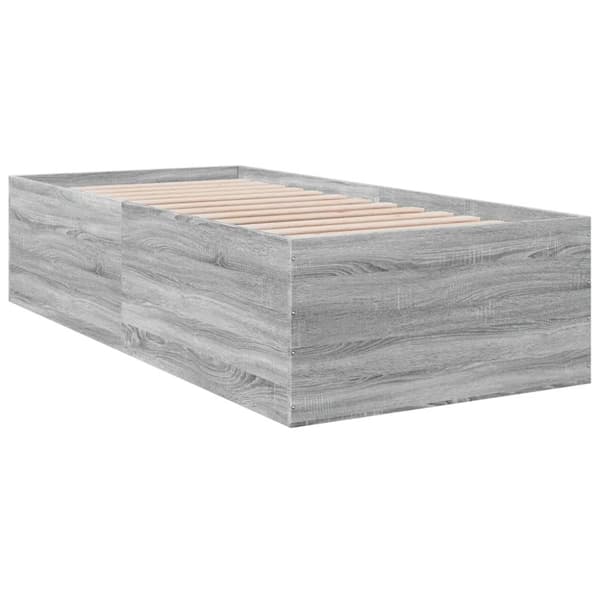 vidaXL Sängynrunko harmaa Sonoma 90x190 cm tekninen puu