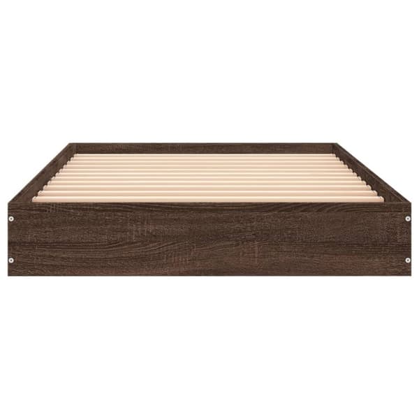 vidaXL sengeramme 90x200 cm konstrueret træ brun egetræsfarve