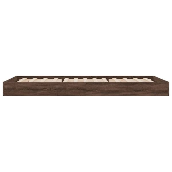 vidaXL sengeramme 90x200 cm konstrueret træ brun egetræsfarve
