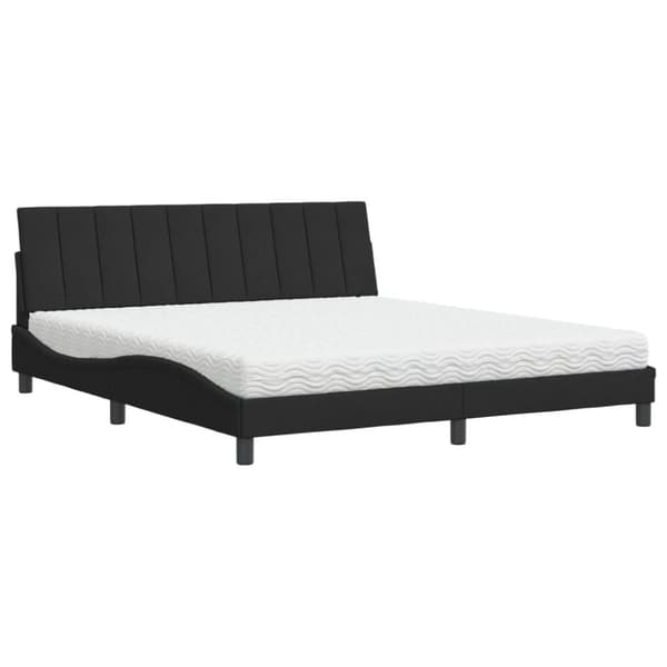 vidaXL seng med madras 180x200 cm velour sort