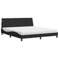 Miniatyrbillede 1 af 11: vidaXL seng med madras 180x200 cm velour sort