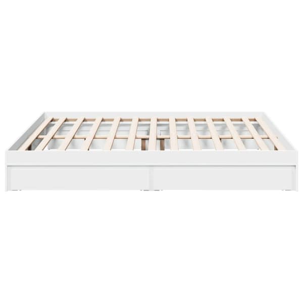 vidaXL Sengeramme med skuffer hvit 180x200 cm konstruert tre