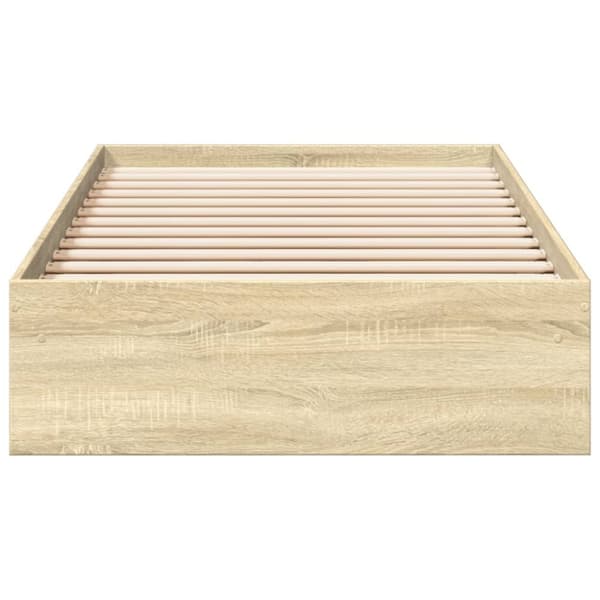 vidaXL sengeramme med skuffer 100x200 cm konstrueret træ sonoma-eg
