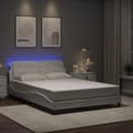 Miniatyrbillede 1 af 11: vidaXL sengeramme med LED-lys 140x190 cm kunstlæder hvid