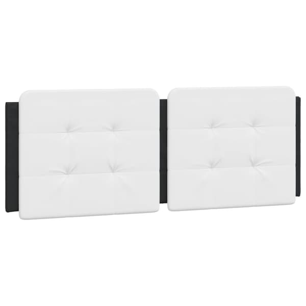 vidaXL Sängram med LED-belysning svart och vit 140x200 cm konstläder