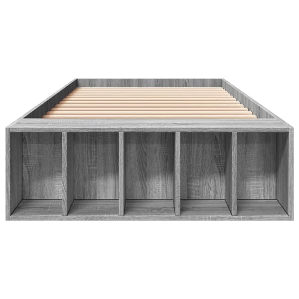 vidaXL Sengeramme grå sonoma 90x200 cm konstruert tre