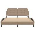 Miniatyrbillede 5 af 11: vidaXL sengeramme med LED uden madras 140x200 cm cappuccinofarvet