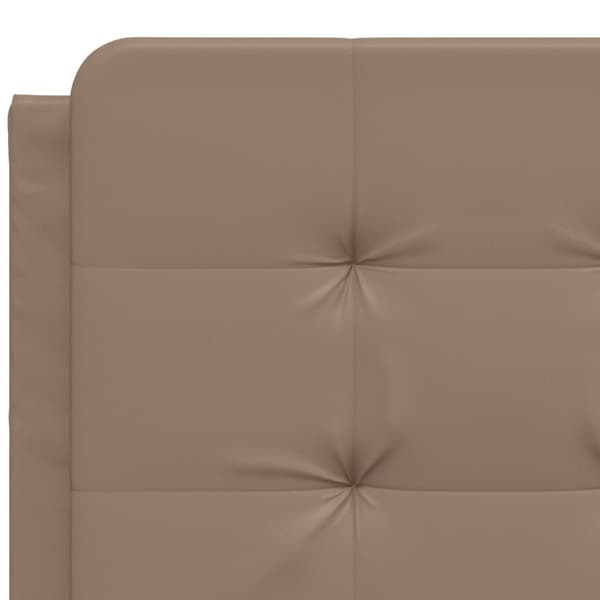 vidaXL sengeramme med LED uden madras 140x200 cm cappuccinofarvet