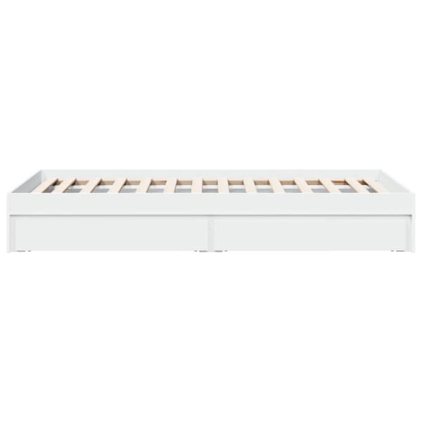 vidaXL Sängynrunko laatikoilla valkoinen 75x190 cm tekninen puu