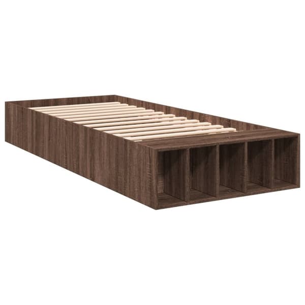 vidaXL Sängynrunko ruskea tammi 90x200 cm tekninen puu