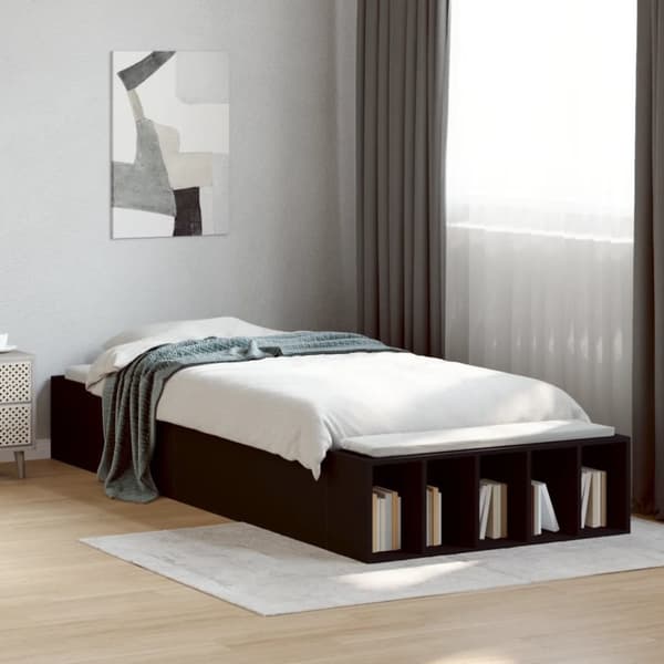 vidaXL Sengeramme svart 90x200 cm konstruert tre