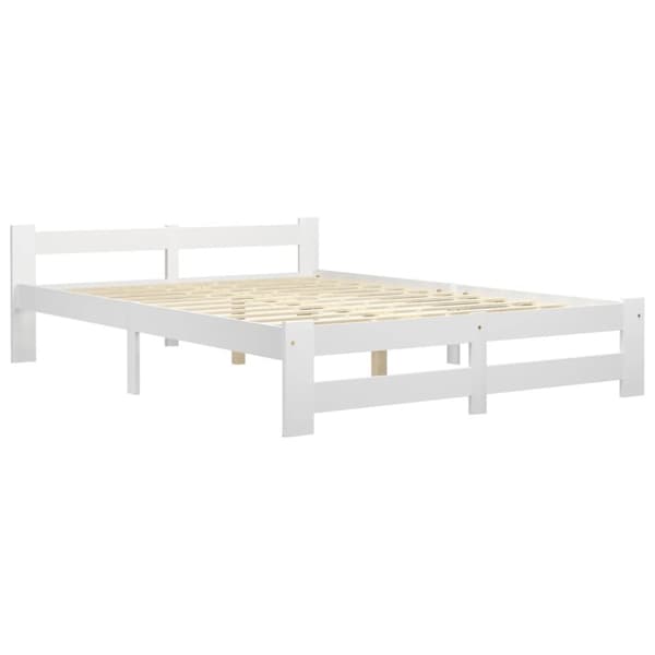 vidaXL sengestel 160x200 cm massivt fyrretræ hvid - Senge & sengeramme