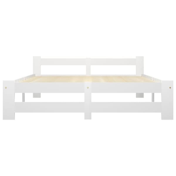 vidaXL sengestel 160x200 cm massivt fyrretræ hvid - Senge & sengeramme
