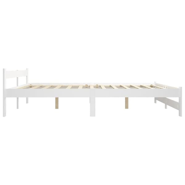 vidaXL sengestel 160x200 cm massivt fyrretræ hvid - Senge & sengeramme