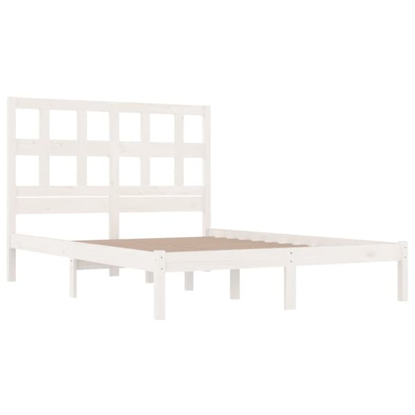 vidaXL sengeramme 140x190 cm massivt fyrretræ hvid - Senge & sengeramme
