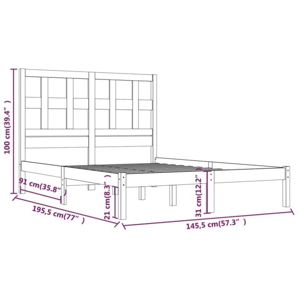 vidaXL sengeramme 140x190 cm massivt fyrretræ hvid - Senge & sengeramme