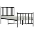 Miniatyrbillede 4 af 6: vidaXL sengeramme med sengegavl og fodgærde 75x190 cm metal sort -  Senge & sengeramme
