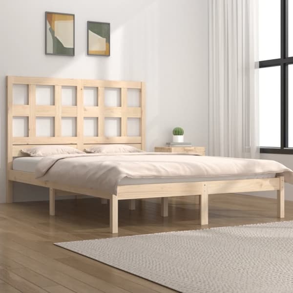 vidaXL Sängram massiv furu 120x200 cm - Sängar & sängramar