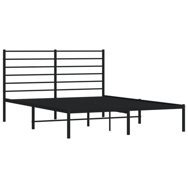 vidaXL sengeramme med sengegavl 140x190 cm metal sort -  Senge & sengeramme
