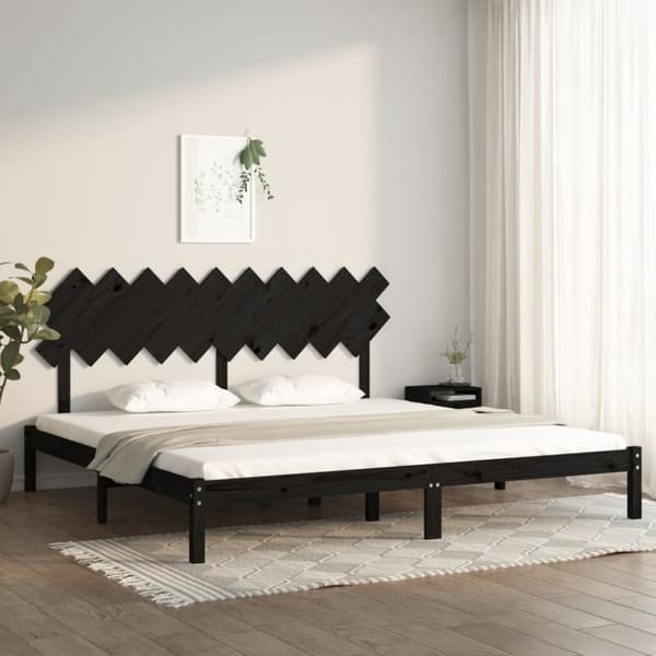 vidaXL sengeramme 200x200 cm massivt træ sort -  Senge & sengeramme