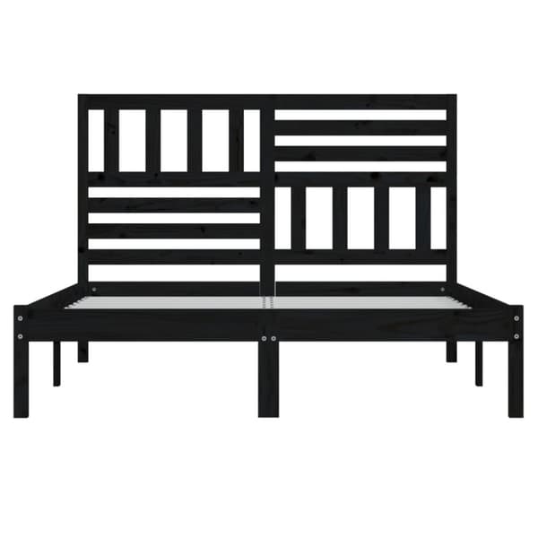 vidaXL Sängram svart massiv furu 140x190 cm -  Sängar & sängramar