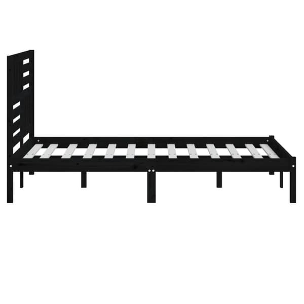 vidaXL Sängram svart massiv furu 140x190 cm -  Sängar & sängramar