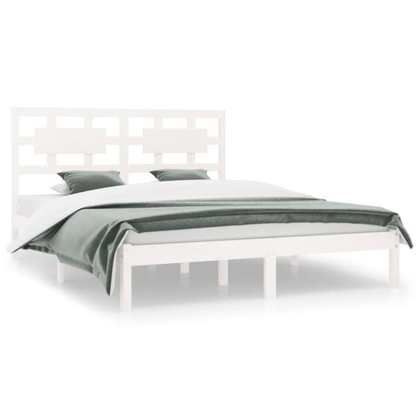vidaXL sengeramme 180x200 cm Super King massivt fyrretræ hvid -  Senge & sengeramme