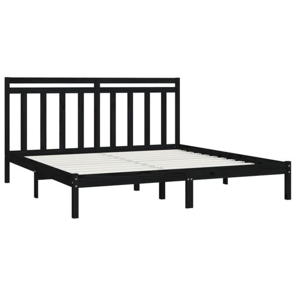 vidaXL sengeramme 200x200 cm massivt træ sort - Senge & sengeramme