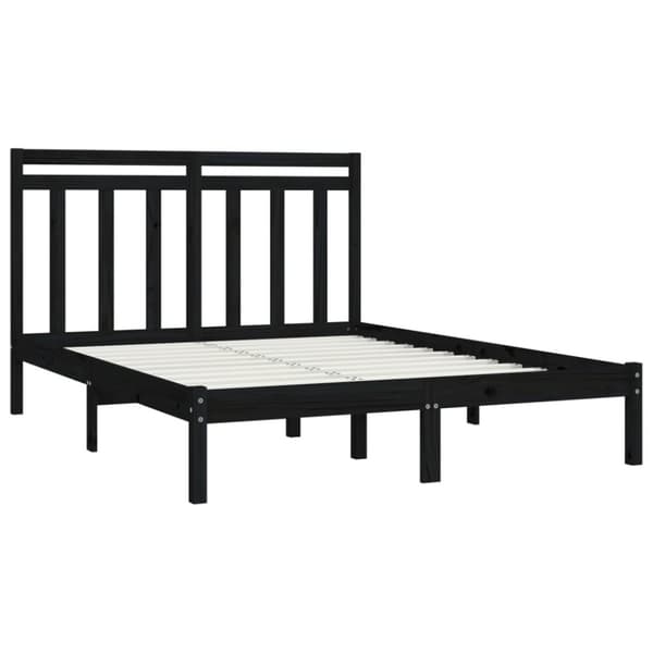 vidaXL sengeramme 140x190 cm massivt træ sort -  Senge & sengeramme