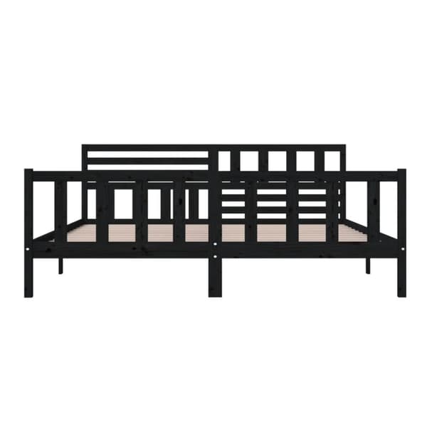 vidaXL sengeramme 200x200 cm massivt træ sort - Senge & sengeramme