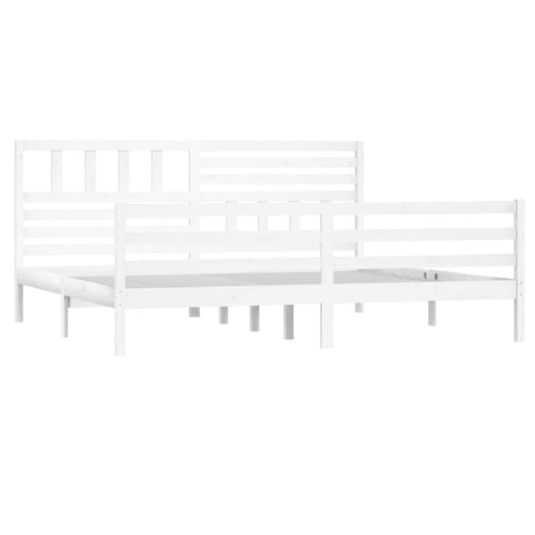 vidaXL sengeramme 200x200 cm massivt træ hvid -  Senge & sengeramme