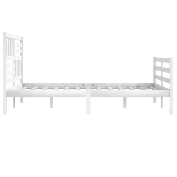 vidaXL sengeramme 200x200 cm massivt træ hvid -  Senge & sengeramme