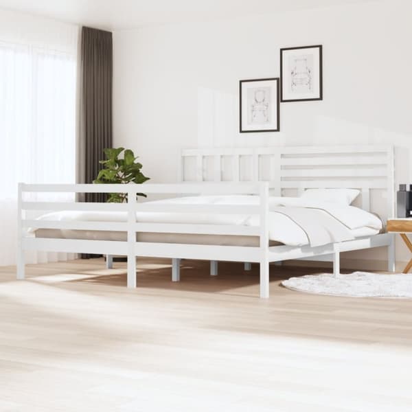 vidaXL sengeramme 200x200 cm massivt træ hvid -  Senge & sengeramme