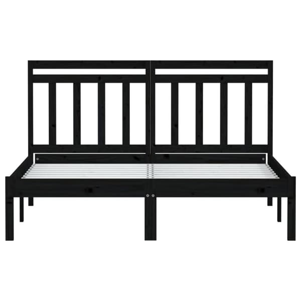 vidaXL sengeramme 140x190 cm massivt fyrretræ sort - Senge & sengeramme