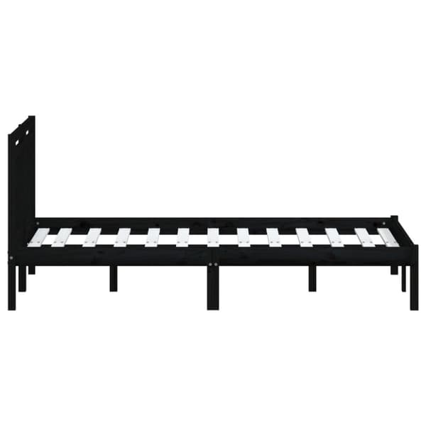 vidaXL sengeramme 140x190 cm massivt fyrretræ sort - Senge & sengeramme