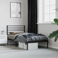 Pikkukuva 1 / 6: vidaXL Metallinen sängynrunko päädyllä musta 90x200 cm -  Sängyt & sängynrungot
