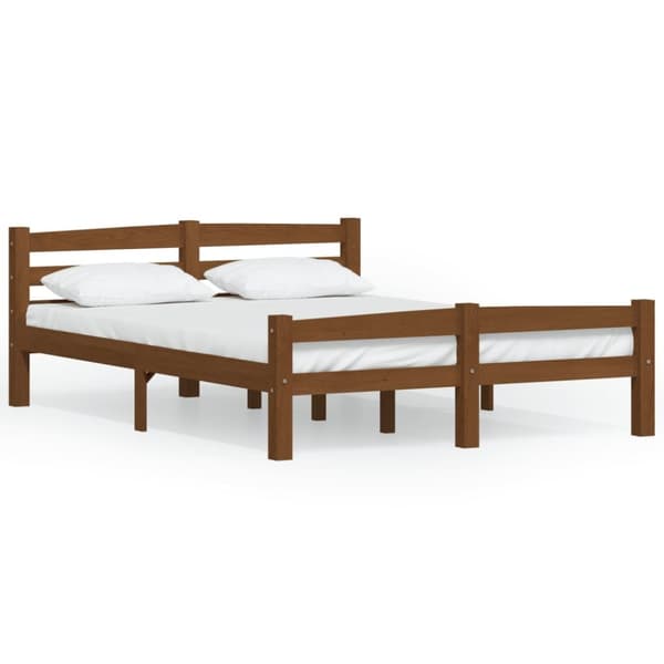 vidaXL sengestel 120x200 cm massivt fyrretræ gyldenbrun - Senge & sengeramme