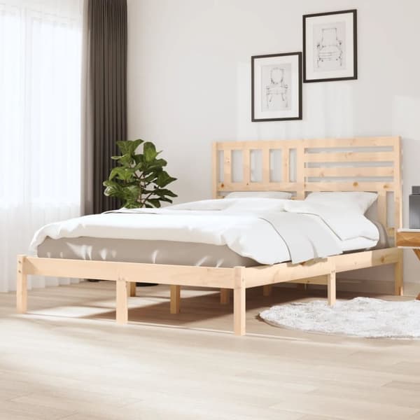 vidaXL sengeramme 140x200 cm massivt fyrretræ -  Senge & sengeramme