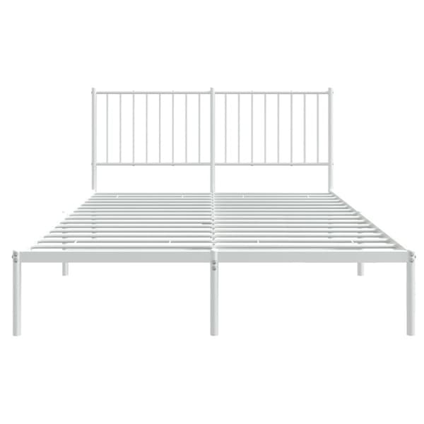 vidaXL sengeramme med sengegavl 140x200 cm metal hvid - Senge & sengeramme