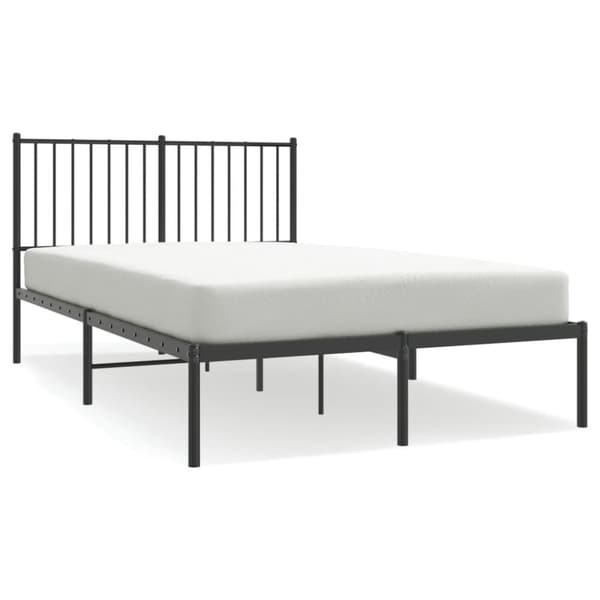vidaXL sengeramme med sengegavl 120x190 cm metal sort - Senge & sengeramme