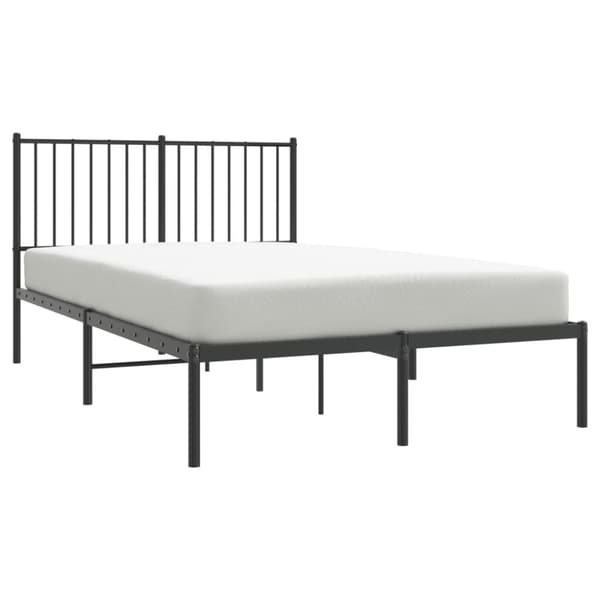 vidaXL sengeramme med sengegavl 120x190 cm metal sort - Senge & sengeramme