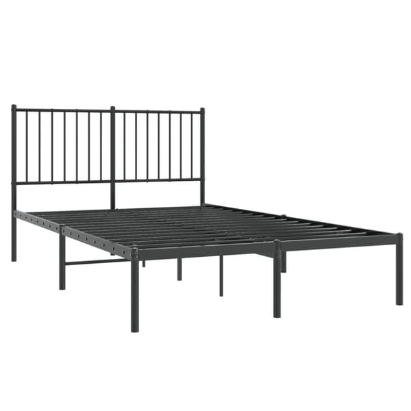 vidaXL sengeramme med sengegavl 120x190 cm metal sort -  Senge & sengeramme