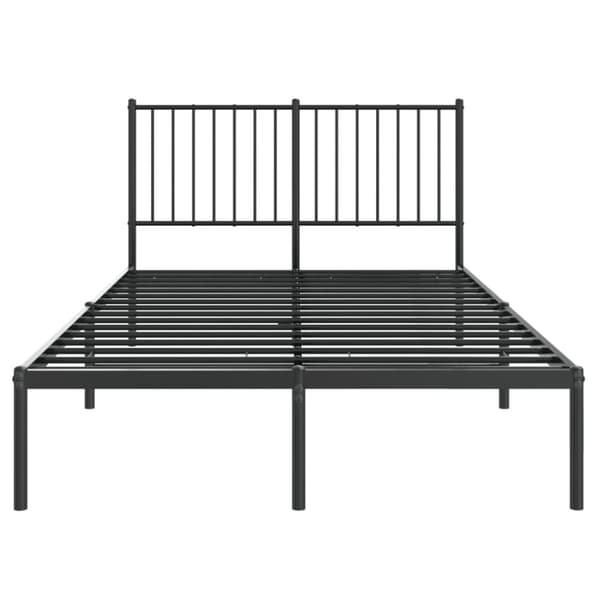vidaXL sengeramme med sengegavl 120x190 cm metal sort -  Senge & sengeramme