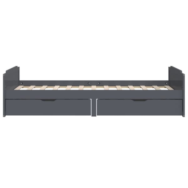 vidaXL Sängram med lådor mörkgrå massiv furu 90x200 cm -  Sängar & sängramar
