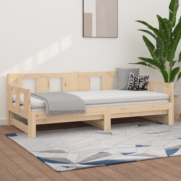 vidaXL Bäddsoffa massiv furu 2x(90x200) cm - Sängar & sängramar